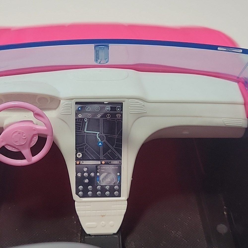Barbie Bright Pink Convertible Toy Car - Stylish Play Vehicle - Picture 7 of 14
